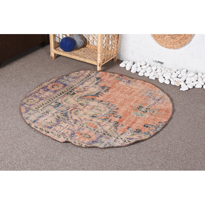 Tapis tendance, petits tapis 3,3 x 3,3 pi, tapis rétro, tapis neutres, tapis de cuisine orange, tapis turcs