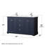 Ensemble de meuble-lavabo double 60 "avec miroir Avery-97831851-97831853-97831856