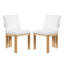 Ensemble de 2 chaises d'appoint rembourrées, tissu Boucle, structure en bois d'hévéa, lin beige, pour la cuisine et la salle à manger