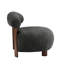 Chaise bouclée au design moderne, à quatre pieds, en bois massif, gris foncé