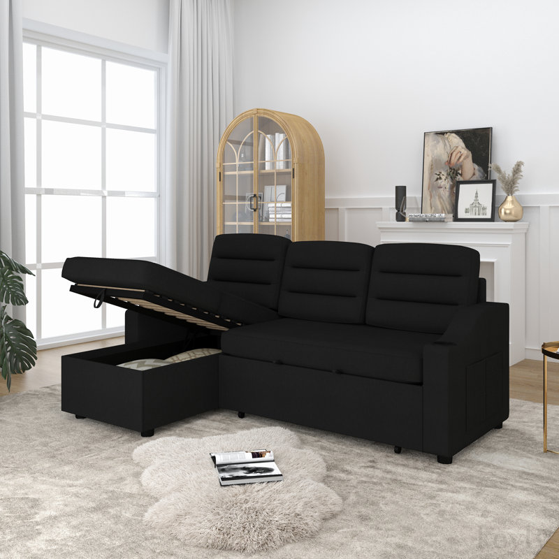 Accoudoirs carrés de 83,5 po, Polyester noir