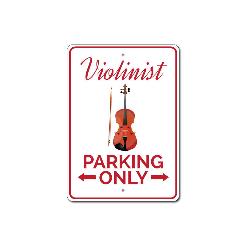 Enseigne de violoniste, H 12 po x l 18 po x P 0,04 po