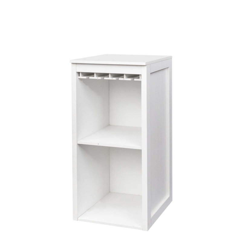 Modular Wine Bbar Cabinet With Storage Shelves, White