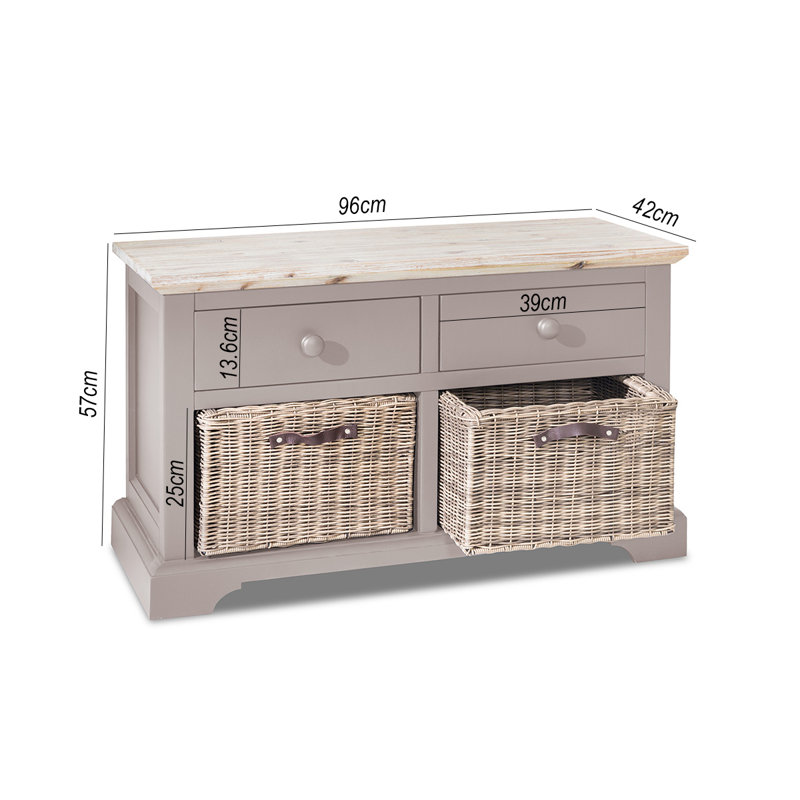 Doria Solid Wood Storage Bench, Truffle