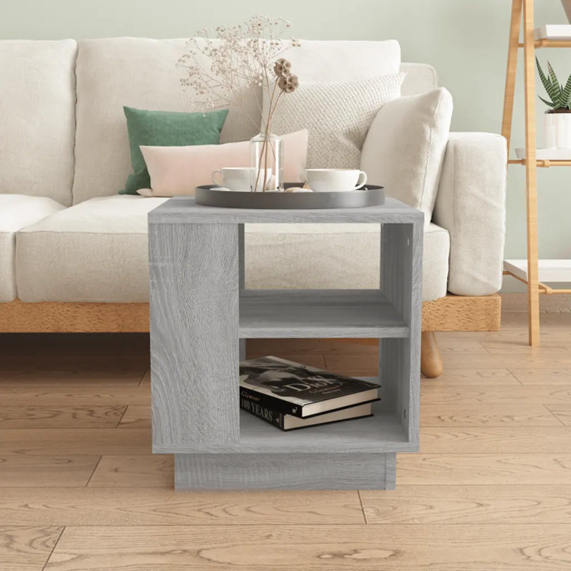 Iremsu Solid Coffee Table with Storage, Grey Sonoma