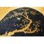 Tapis bleu antique chinois à motif floral de forme ovale