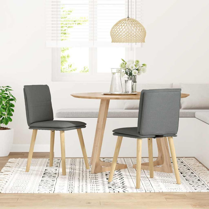  2 chaises de salle à manger en tissu gris foncé