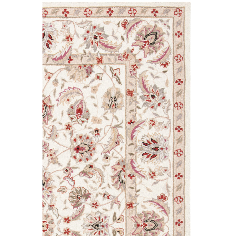 Hollander Oriental Handmade Looped Wool Ivory Area Rug, Runner 2'6" x 10'