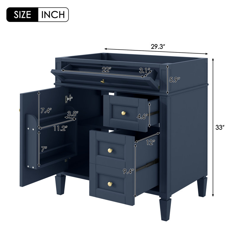 29.3'' Single Bathroom Vanity Base Only