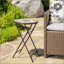 SILVESTER END TABLE With Stone Mosaic Top And Foldable Design For Versatile Outdoor Use, Perfect For Patio And Backyard Decor.