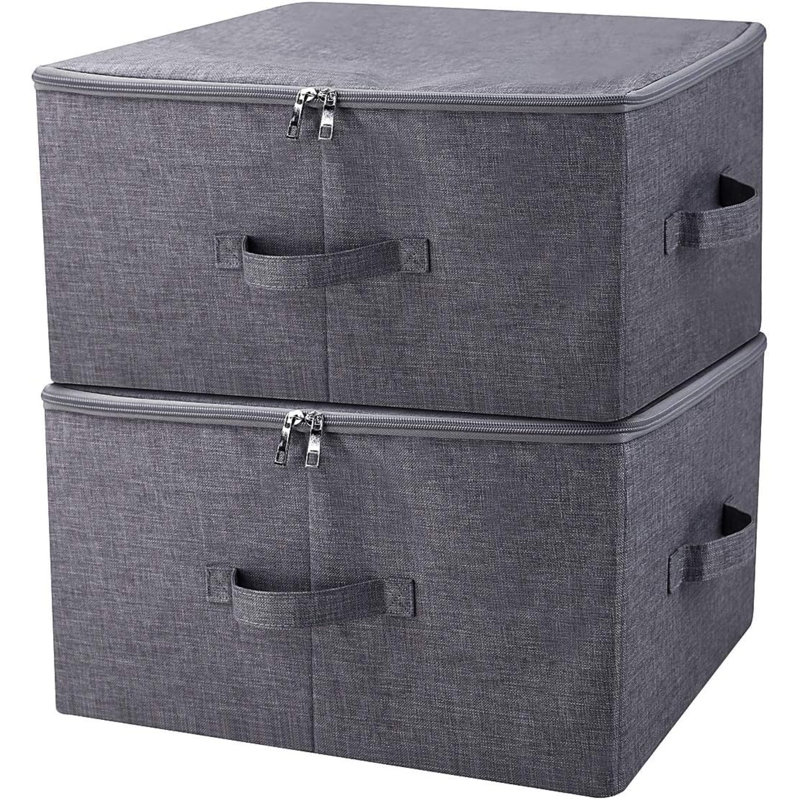 Brayden Studio Cardboard / Paper Box, Black/Grey