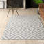 Tapis décoratif en laine à motif géométrique pour le salon, la salle à manger, le vestibule, l'entrée et la cuisine Kellee, gris / blanc-14938080