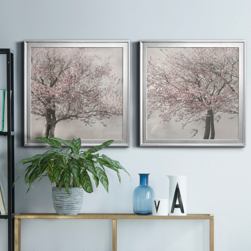 «Blush In The Wind I», reproduction de photo sur toile 2 pièces, Argent, H 22,5 po x l 45 po x P 1,5 po