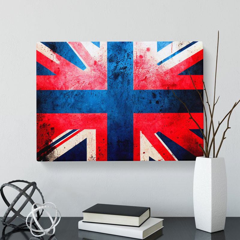 Painted Union Jack Flag Vol.1 Abstract - Wrapped Canvas, 35cm H x 50cm W x 3cm D
