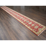 Raducanu One-of-a-Kind 2'10" X 24'9" New Age Runner Wool Area Rug Red