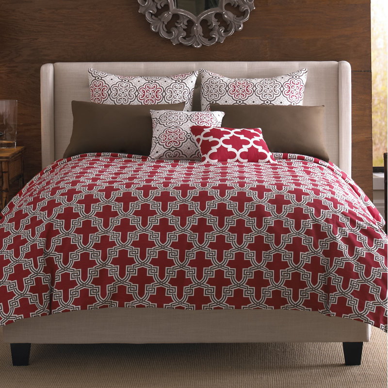 Sinbad Machine Woven Geometric Shapes Comforter Set, King Comforter + 5 Additional Pieces