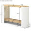 Table basse ovale 2 couches pour la chambre à coucher, naturelle et blanche, simple à assembler, côté chambre à coucher avec tablettes, assemblage charmant