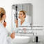 Lunara 1.18" Deep Rounded Corner Rectangular Bathroom Wall Mirror with Premium Tempered Glass & Aluminum Alloy Framed-96281984-96373859