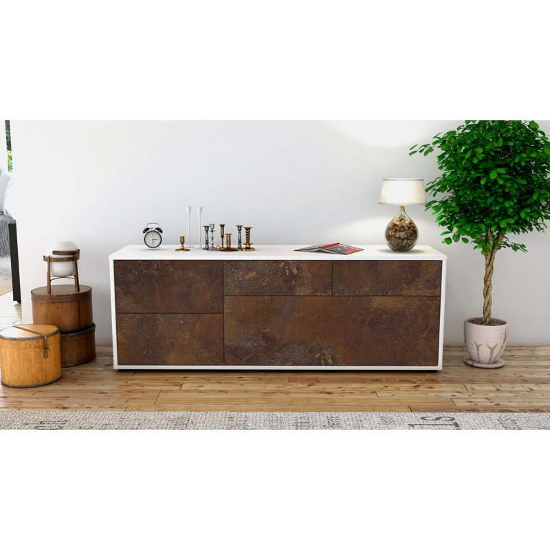 Yarbro TV Stand for TVs up to 60", Rust / Matte White