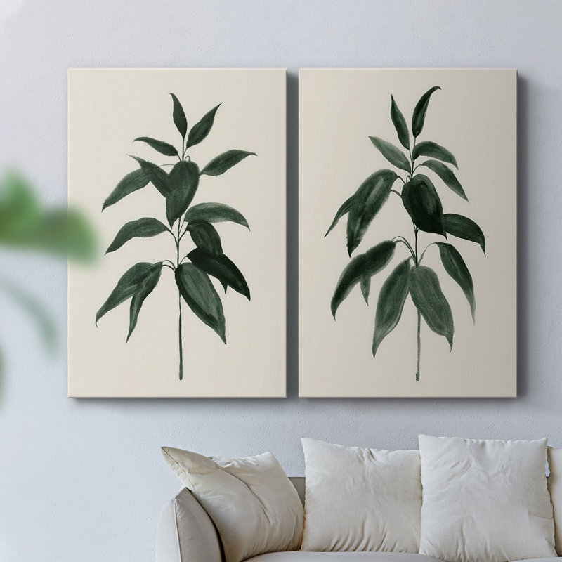 Soft Greenery I-Premium Gallery Wrapped Canvas -Ready to Hang