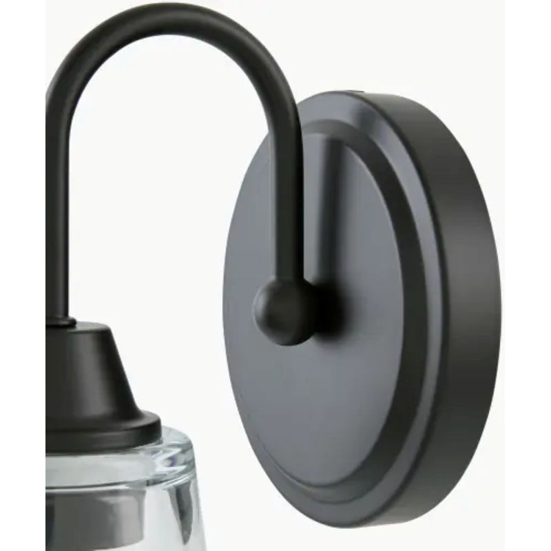 Yueva Wall Sconce, 1, Clear, Black