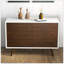 Solution de rangement 6 tiroirs Mid-Century moderne en bois massif, brun foncé et blanc, H 33,1 po x l 47,2 po x P 15,7 po Mid-Century pour la chambre à coucher, le couloir, l'entrée, le placard