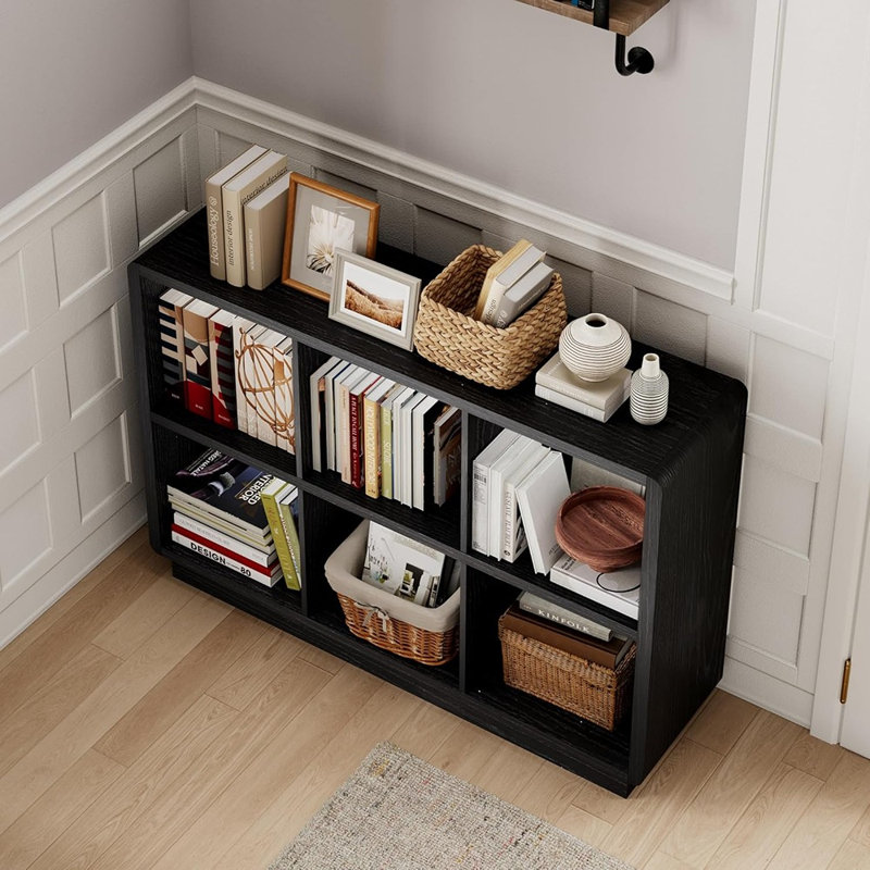 Bibliothèque en bois avec rangement - Bibliothèque de rangement cubique pour chambre à coucher et bureau personnel, noir