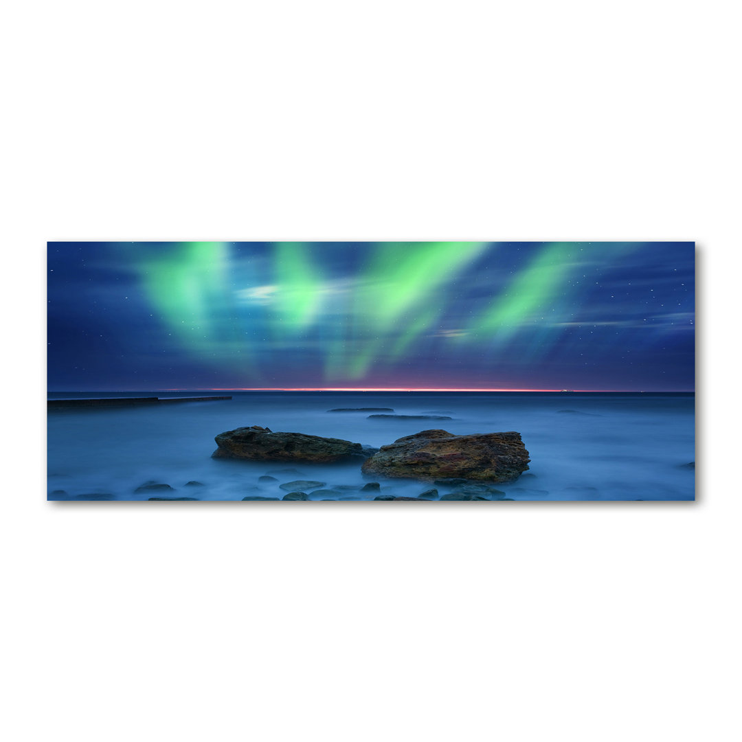 Leinwanddruck - Wandkunst - Drucke auf Leinwand - 125X50 Bildmotiv: Aurora Borealis