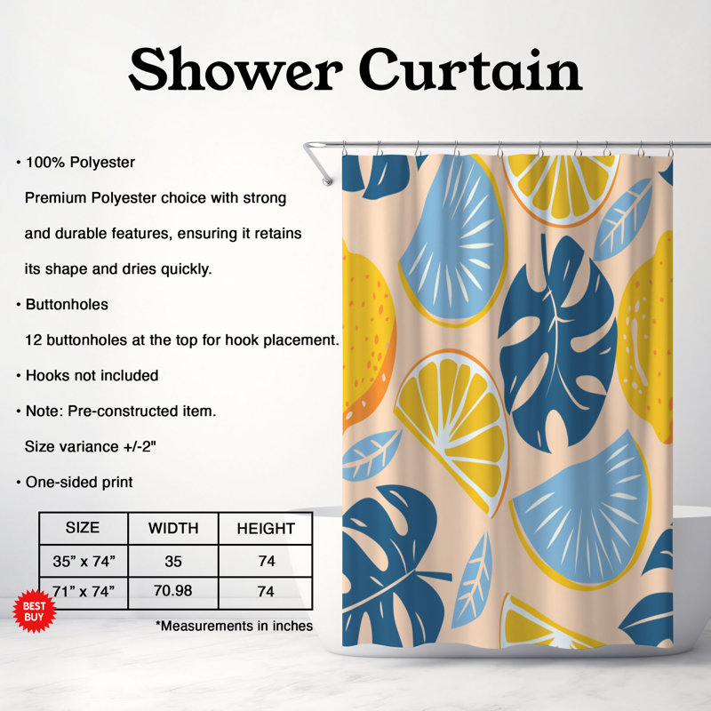 Rideau de douche Summer Joy - Premium, H 74 po x l 71 po