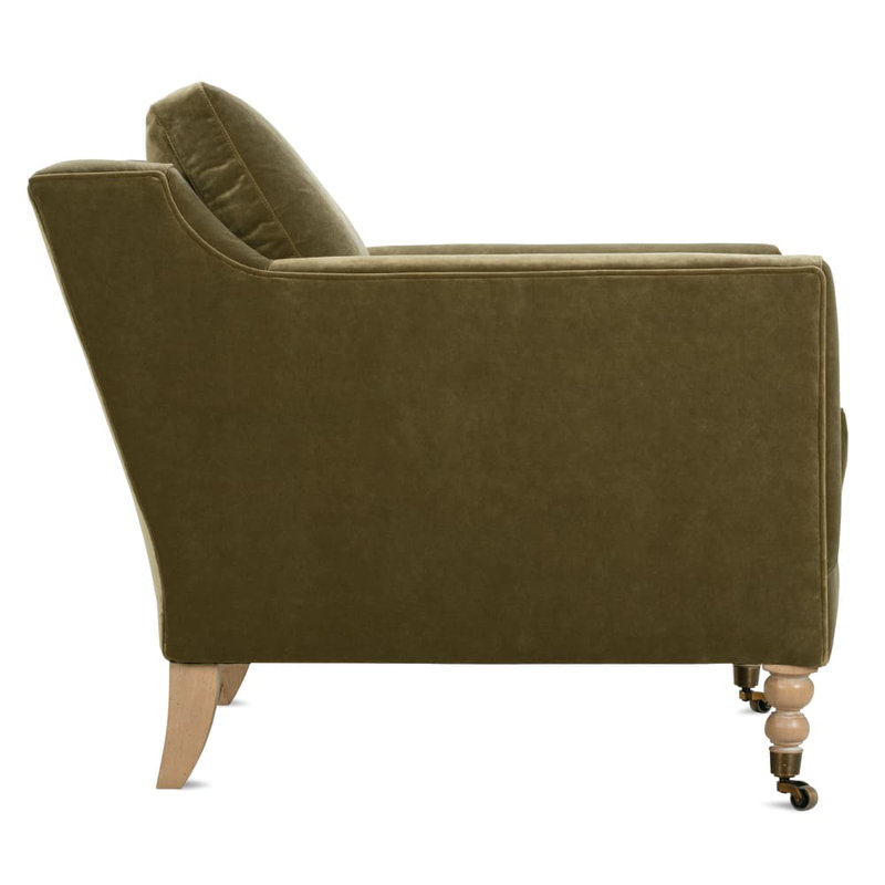 Madeline Armchair, Washed Oak, Olive Velvet (13295-13)