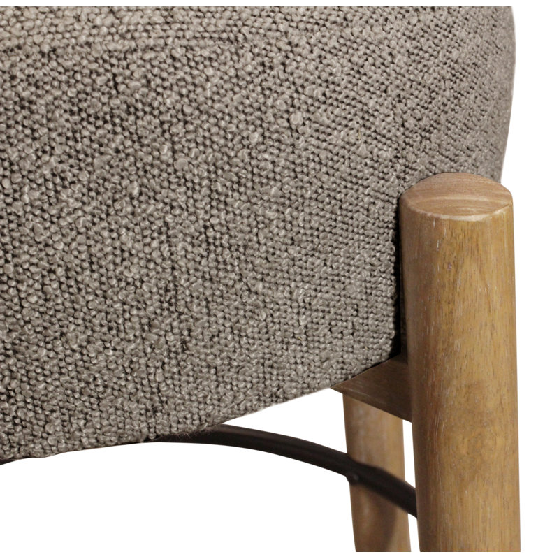 Tabouret Natalia en tissu bouclé, Gris, Tabouret de comptoir (hauteur de siège de 27 po)