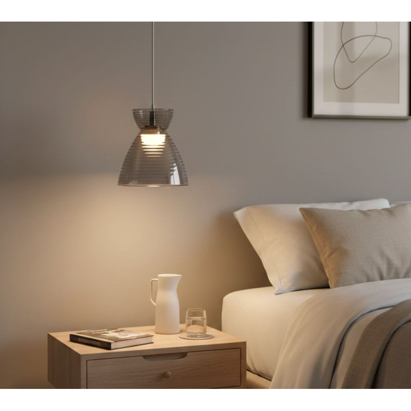 1 - Light Chrome LED Dome Pendant, Grey
