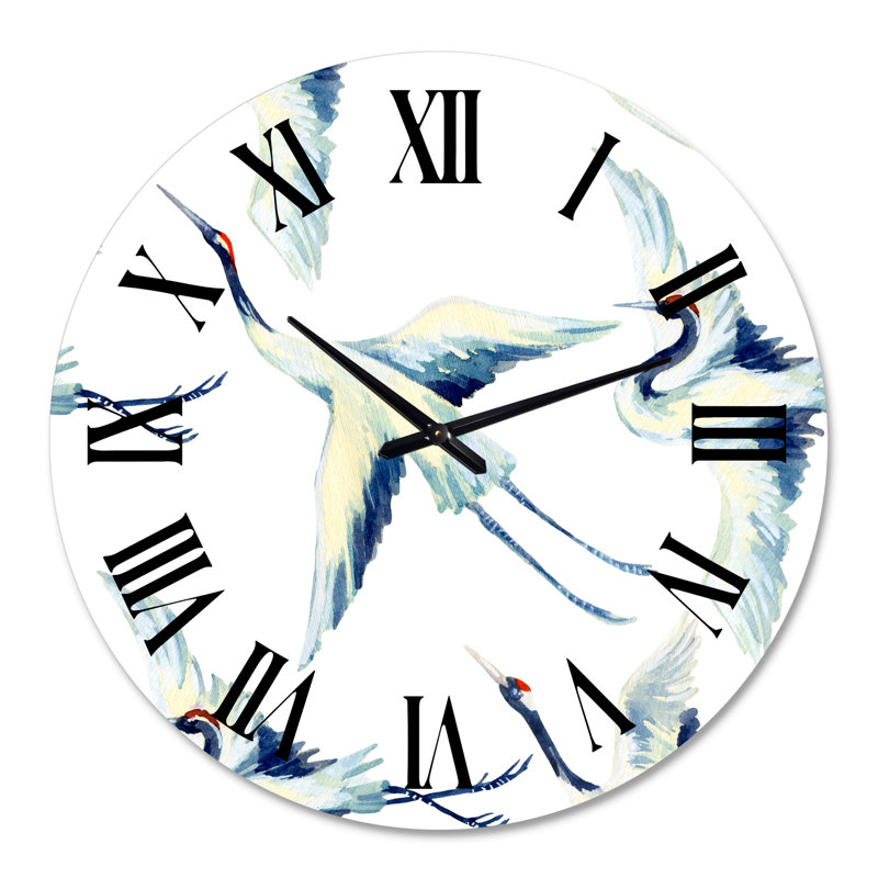 Asian Crane Bird - Horloge murale traditionnelle, Grand