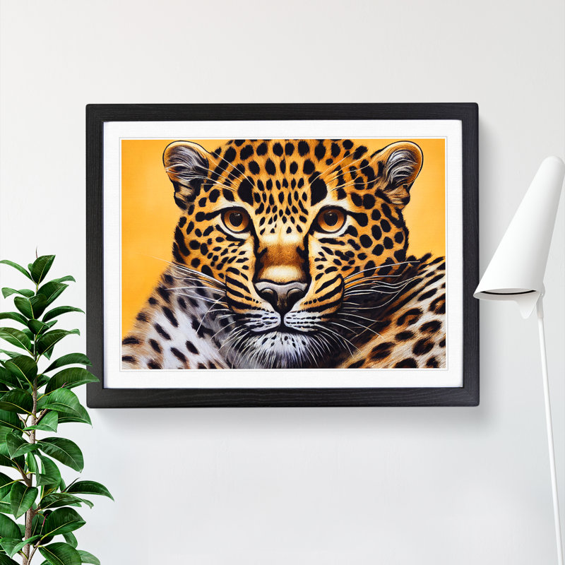 Beguiling Leopard - Single Picture Frame Print, Black Frame, 34cm H x 46cm W x 2cm D