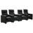 Warren Black Upholstered 4-Seater Home Theater With Wedge Console