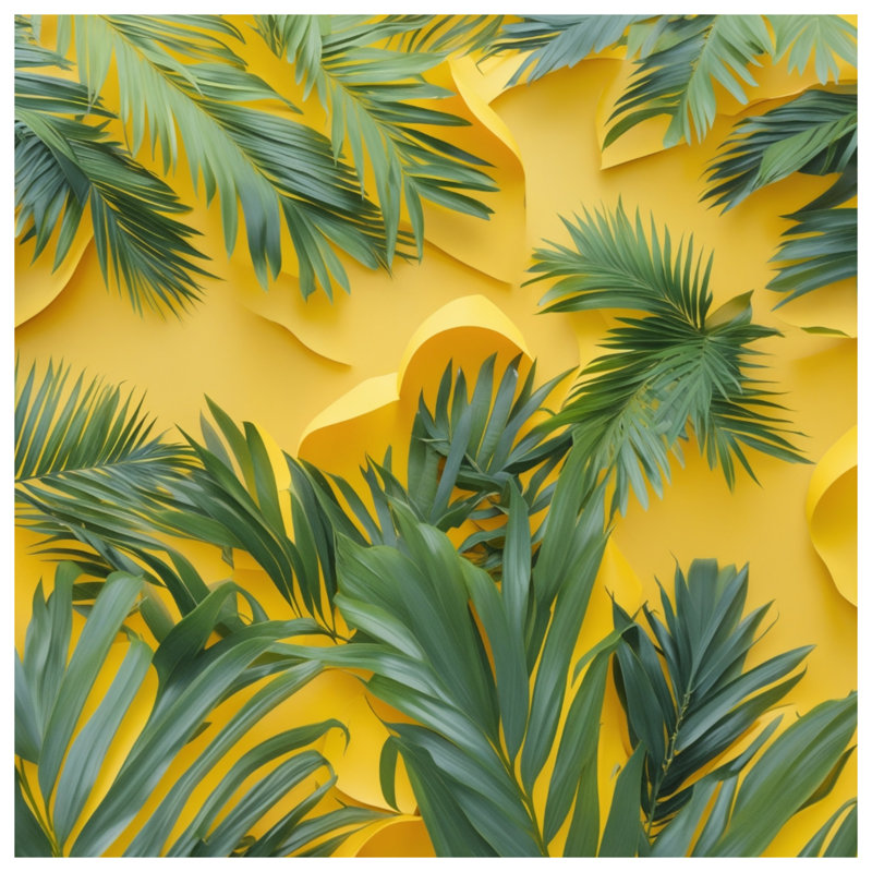 Édredon Green Palm Leaves, Lit simple