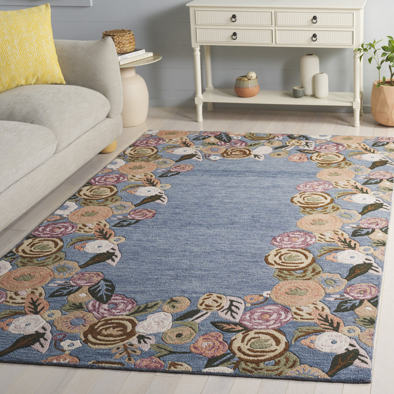 Jardin 765 Hand Tufted 80% Wool; 20% Cotton Floral Rug, Rectangle 5' x 8'