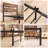 Platform Bed Frame with Rustic Vintage Wood Headboard, Strong Metal Slats Support, No Box Spring Needed-363797094