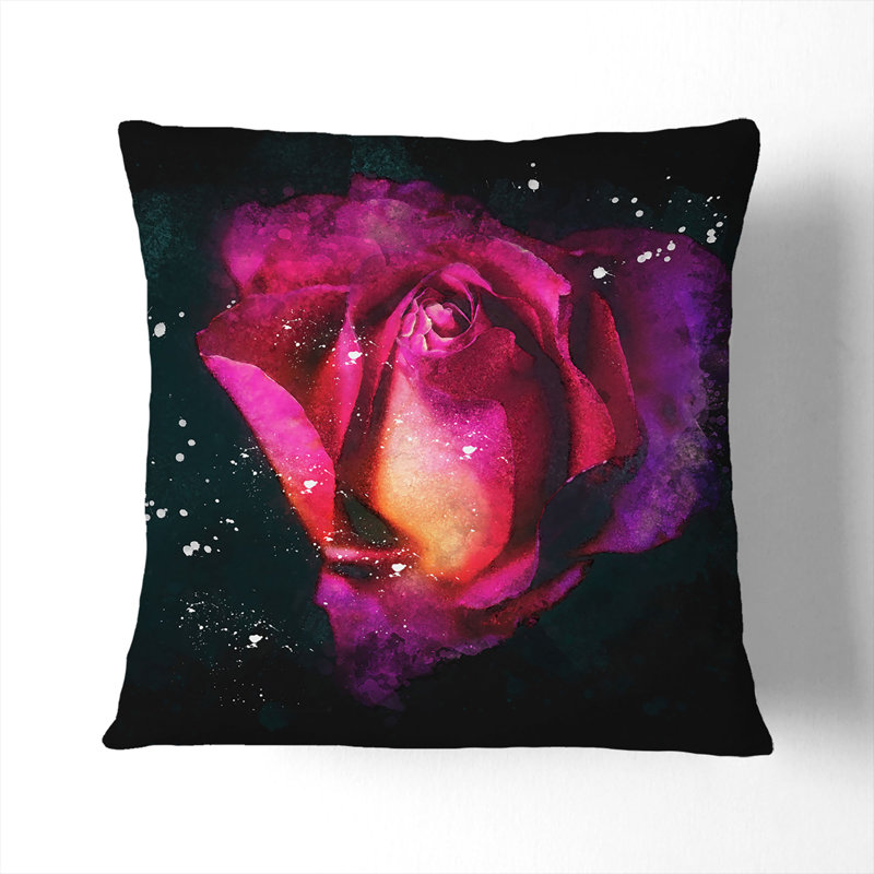 Rose Cushion with Filling, 40cm H x 40cm W x 15cm D