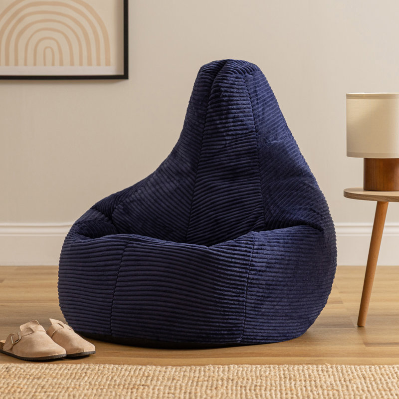 Dalton Corduroy Recliner Bean Bag, Navy Blue