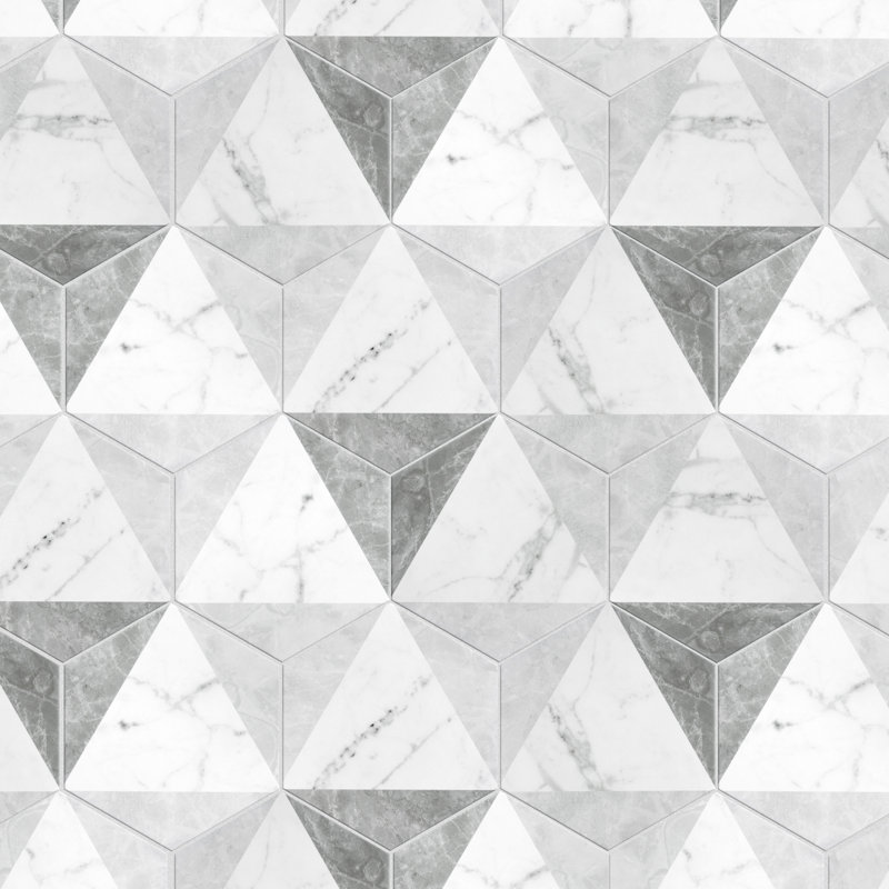 Carreau de marbre et de revêtement pour mur en porcelaine 7 po x 8 po Classico Carrara