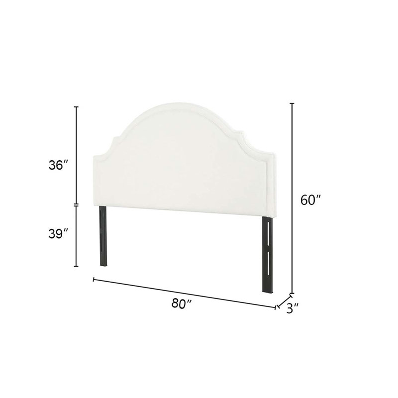 Crantor Upholstered Headboard, Anique White Woven, King