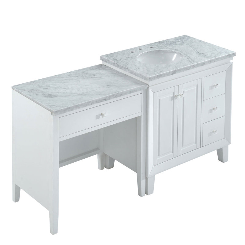 Pierceton 67'' Single Bathroom Vanity with Marble Top