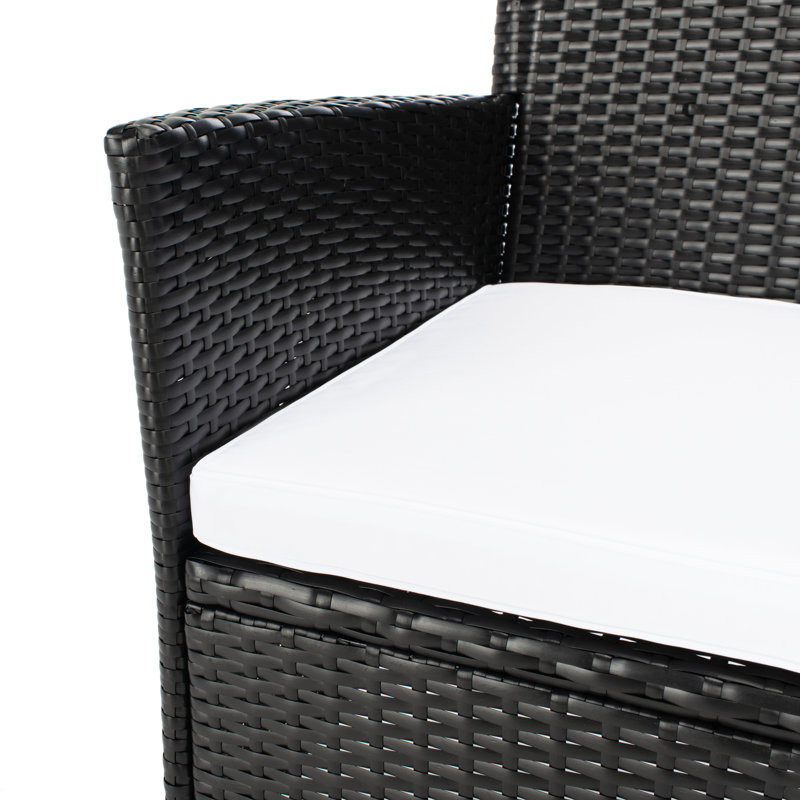 Hailee 8-Person Black Wicker Outdoor Dining Set with Glass Top