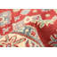 Tapis unique en laine noué à la main rouge Gazni des années 2010 de 4 pi 1 po x 5 pi 6 po Qaiden