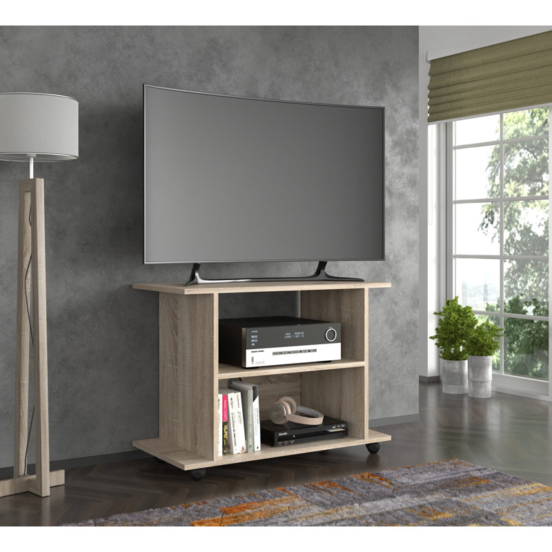 Mirah Unfinished TV Stand for TVs up to 32", Light Oak Wood