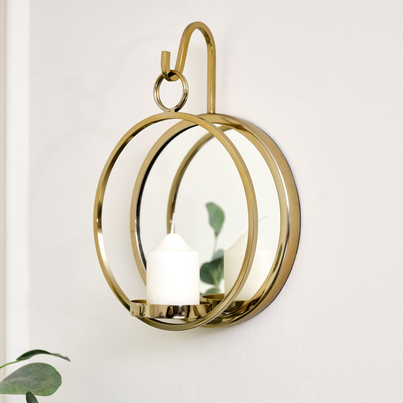 Allyiah Round Mirror, Gold