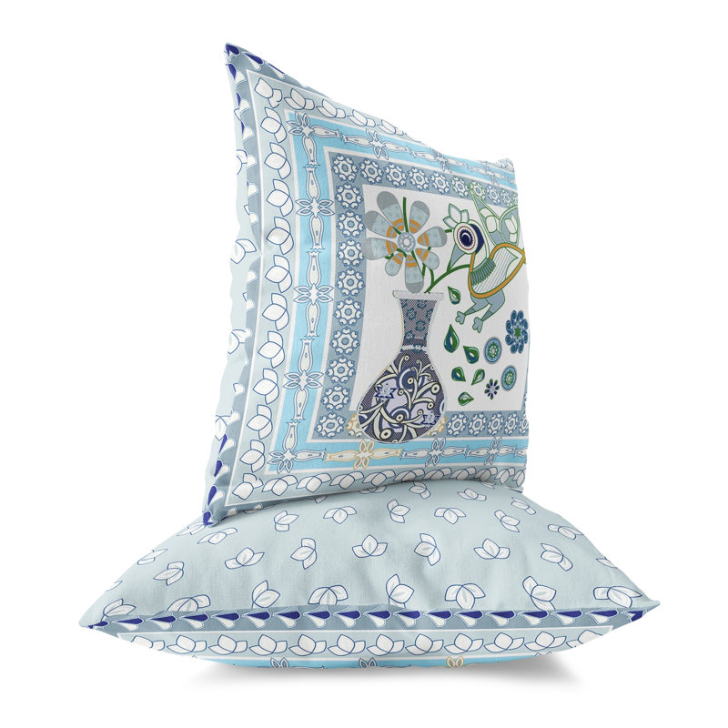  Housse et insert de coussin carré en polyester intérieur / extérieur, 26 po x 26 po, Blanc