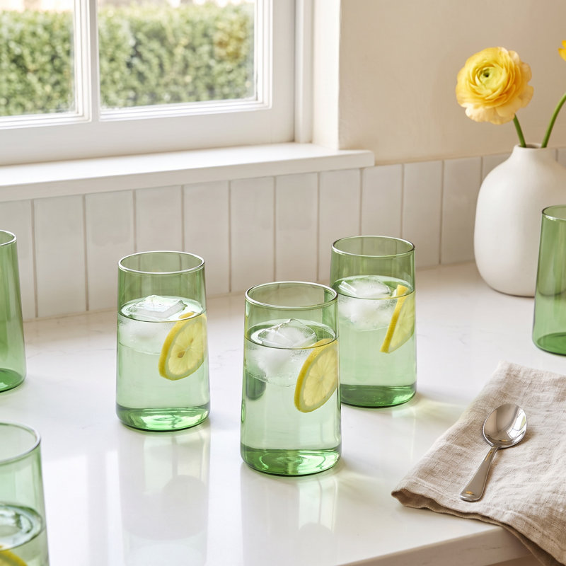 Bruce 20.63oz. Highball Glass Set, Fern Green