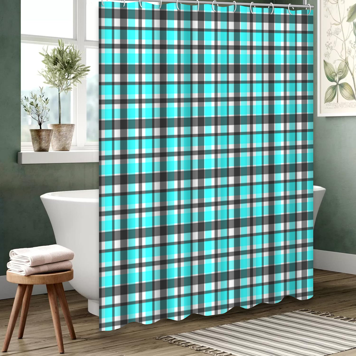 Home Modern Tartan Shower Curtain main image 0